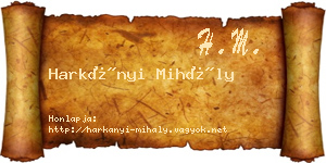 Harkányi Mihály névjegykártya